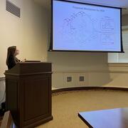 Emma presenting a slide on an oxygen reduction mechanism